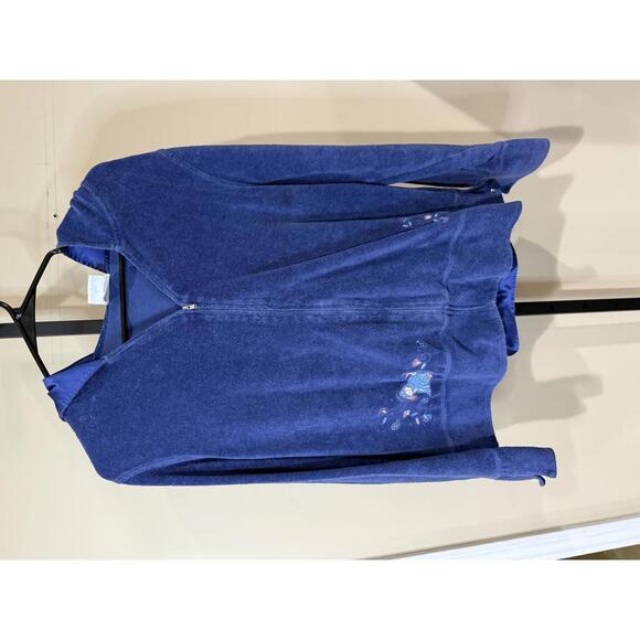 Disney Tops - Eeyore XL Disney Blue Women's Zip-Up Hoodie with Embroidered Design